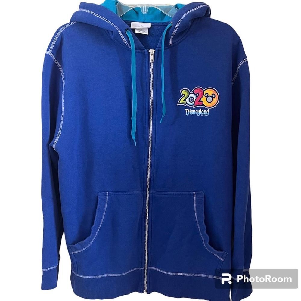 Disney - Disneyland 2020 Zip Up Blue Hoodie Sweatshirt Size L